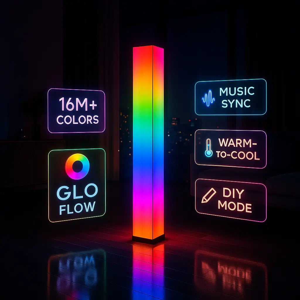 GLO Flow Smart LED Lamp - 360° Ambient Lighting with Music Sync