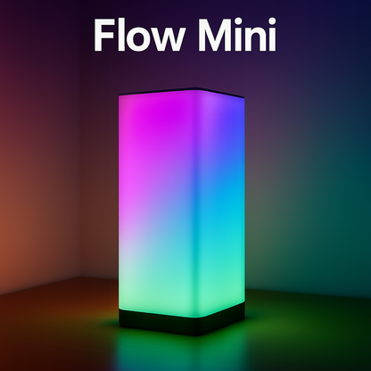GLO Flow Mini Smart LED Lamp - Compact 360° Ambient Lighting with Music Sync