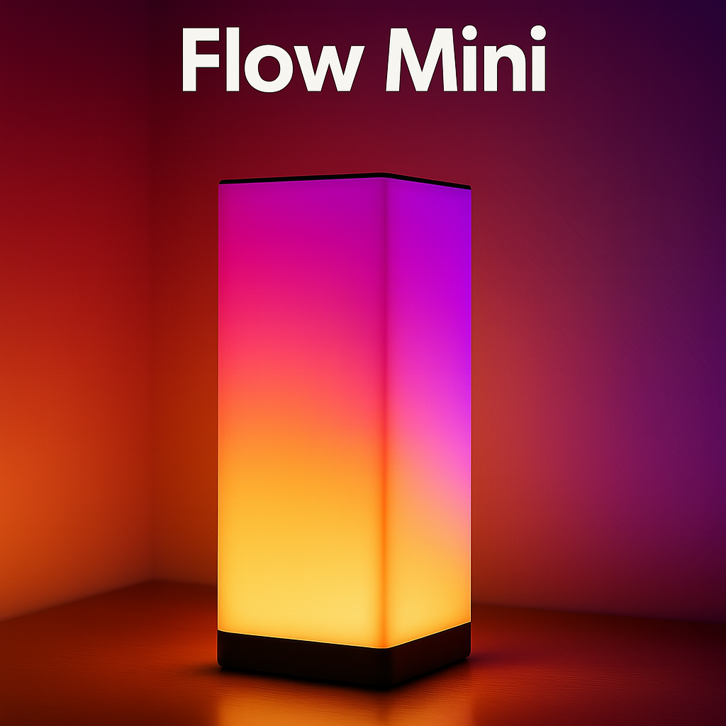 GLO Flow Mini Smart LED Lamp - Compact 360° Ambient Lighting with Music Sync